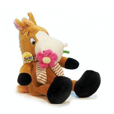 Adorable peluche de charme - cheval ou poney assis avec sa fleur !  Noname    604060